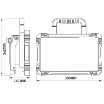 SHADA - Hybrid Arbeitstrahler - 47W 5500lm 5000K IP54 - Baustellentauglich (0300818)